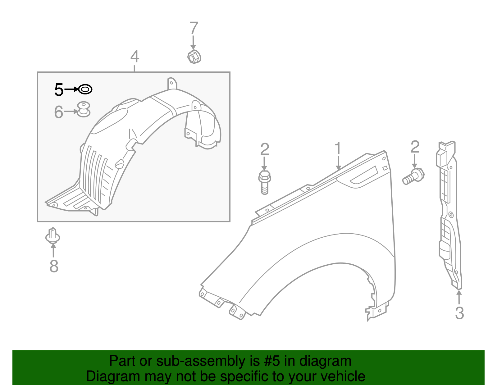 Fender Liner Washer - Kia (86450 36000)