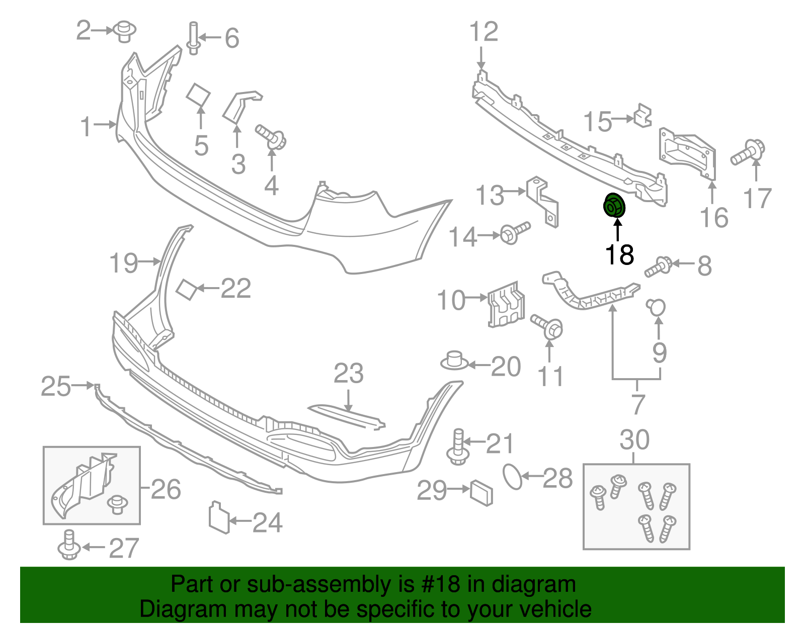 Bumper Bracket Nut - Kia (13270-08007B)