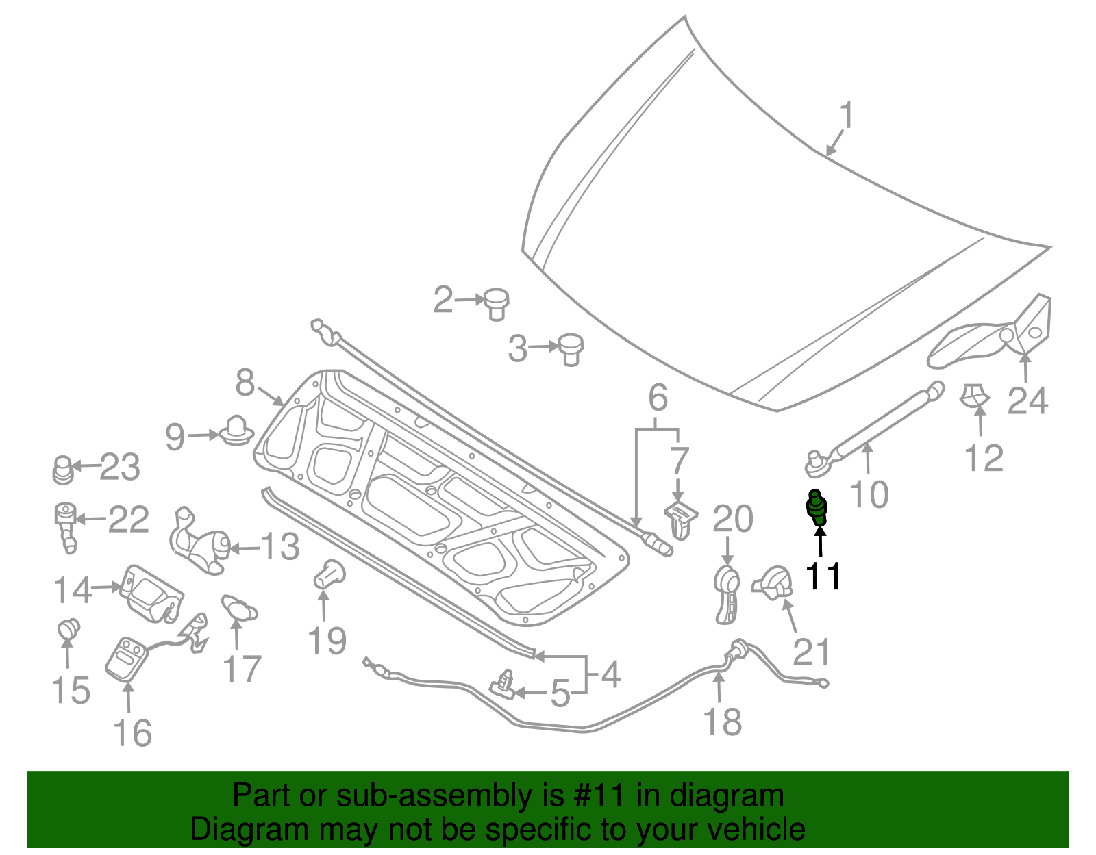 Support Cylinder Ball Stud - Kia (81163-38010)