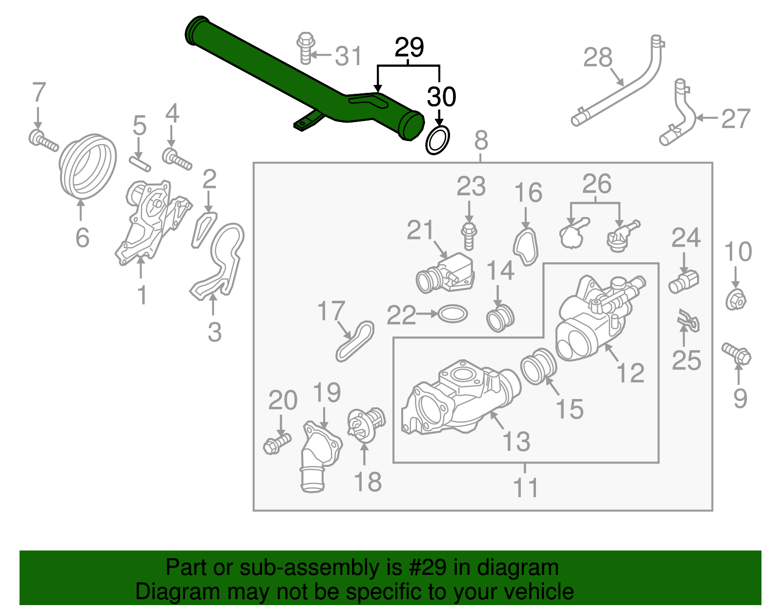 Water Pipe - Kia (25460-3CAA0)