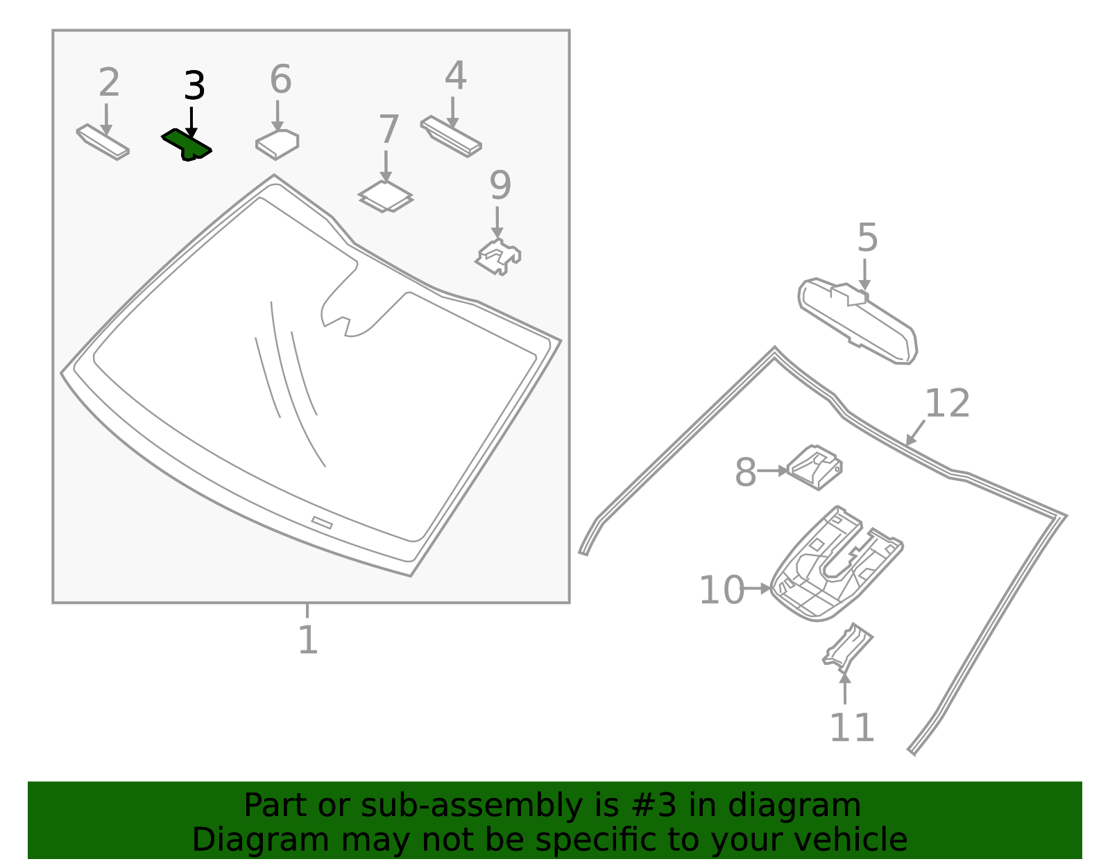 Windshield Stopper - Kia (87114-3K000)