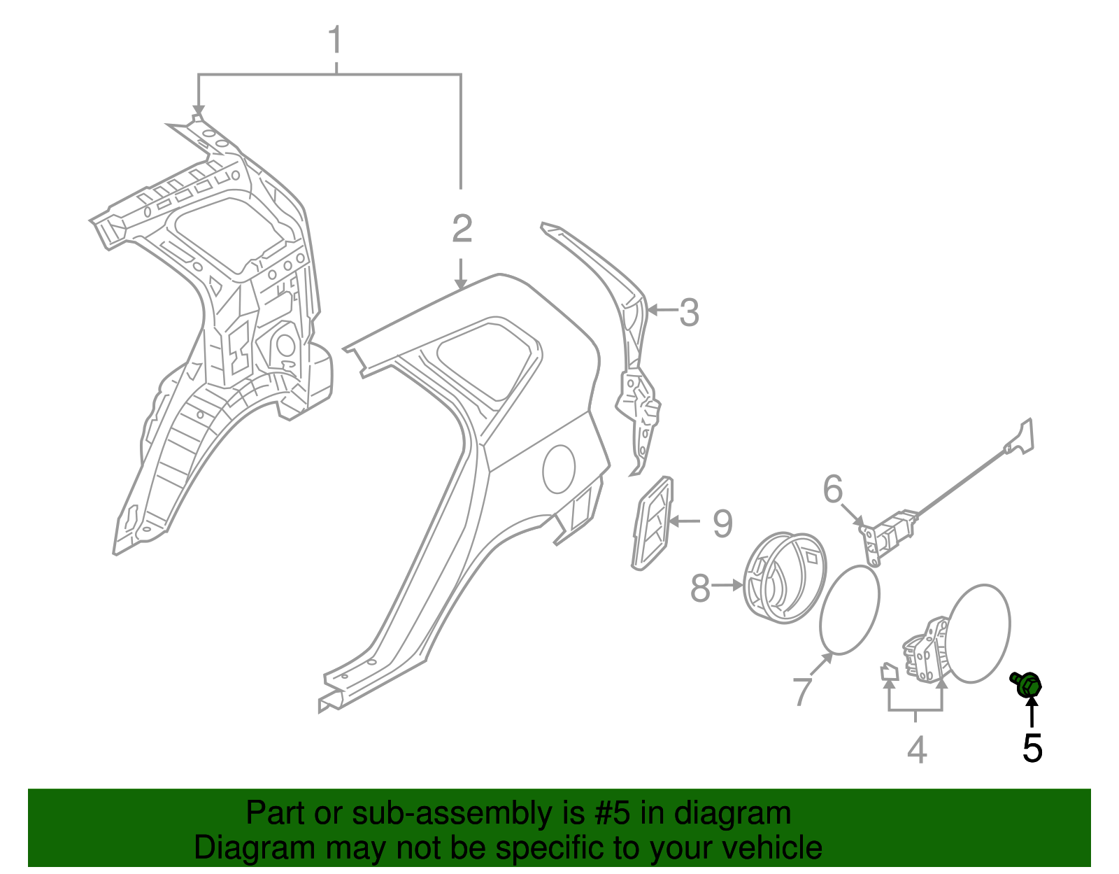 Fuel Door Bolt - Kia (11250-06146B)