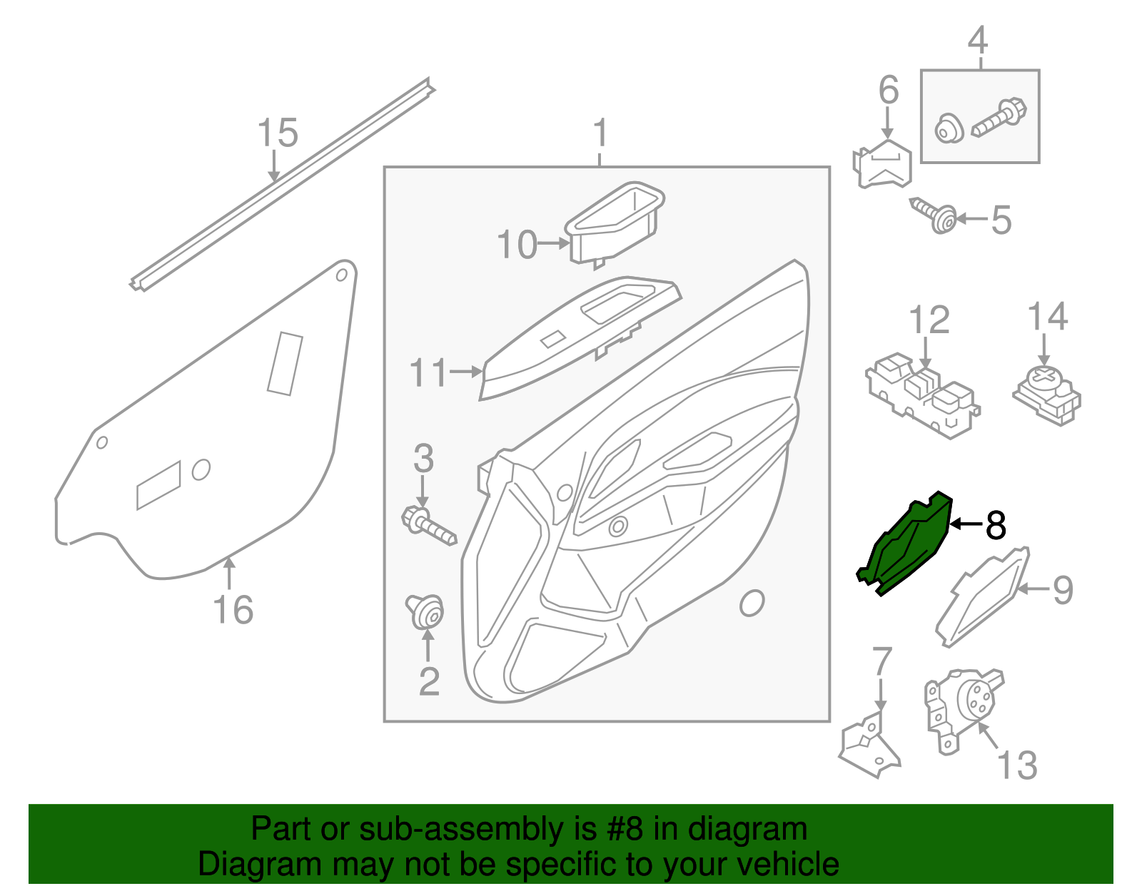 Handle, Inside - Kia (82620-1W000JBW)