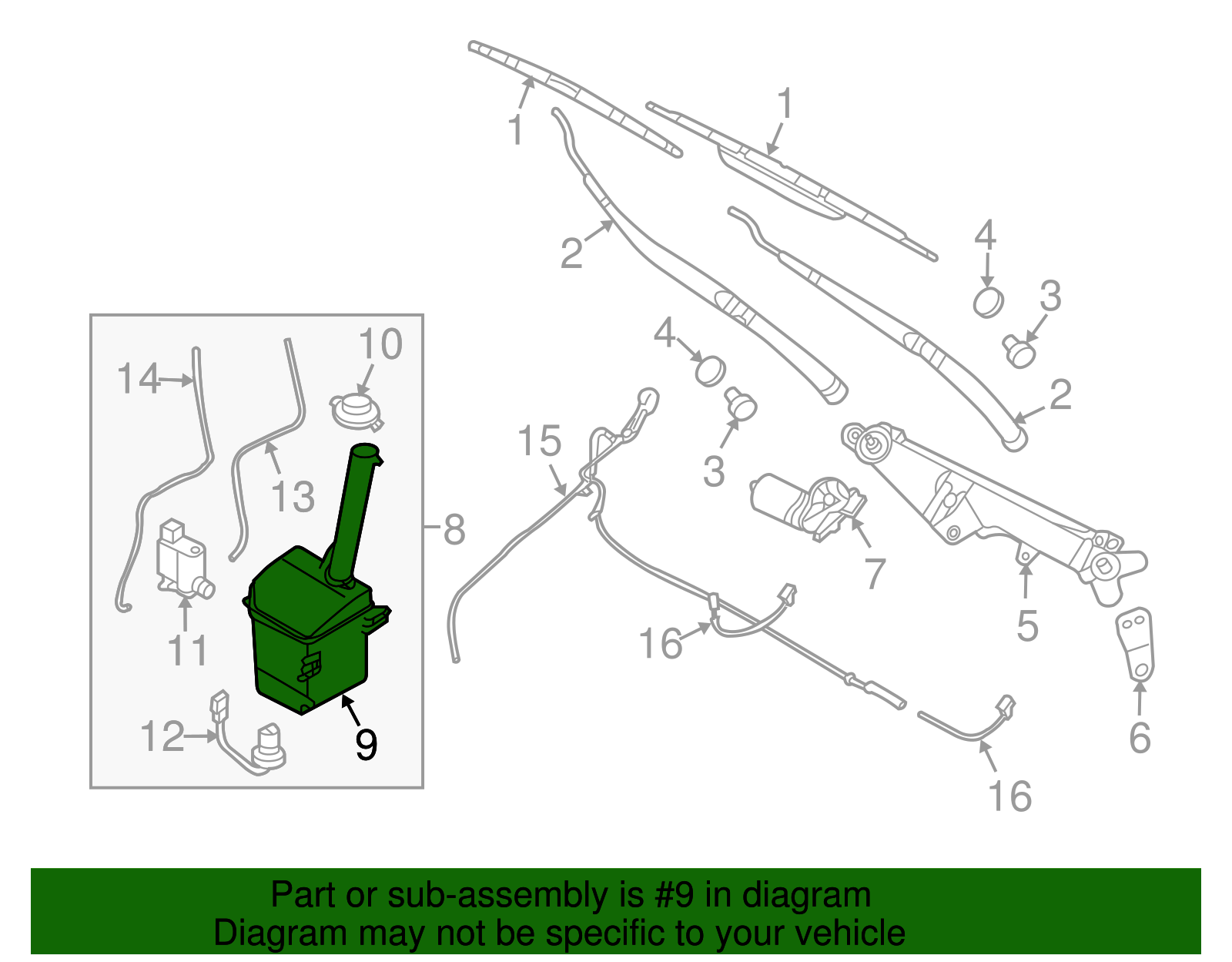 Washer Fluid Reservoir - Kia (98620-4D500)