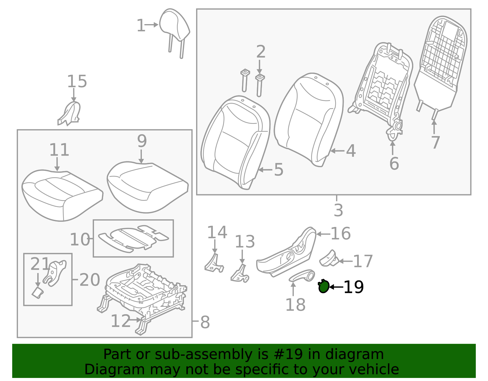 Adjust Handle Cap - Kia (88196 B2000EQ)