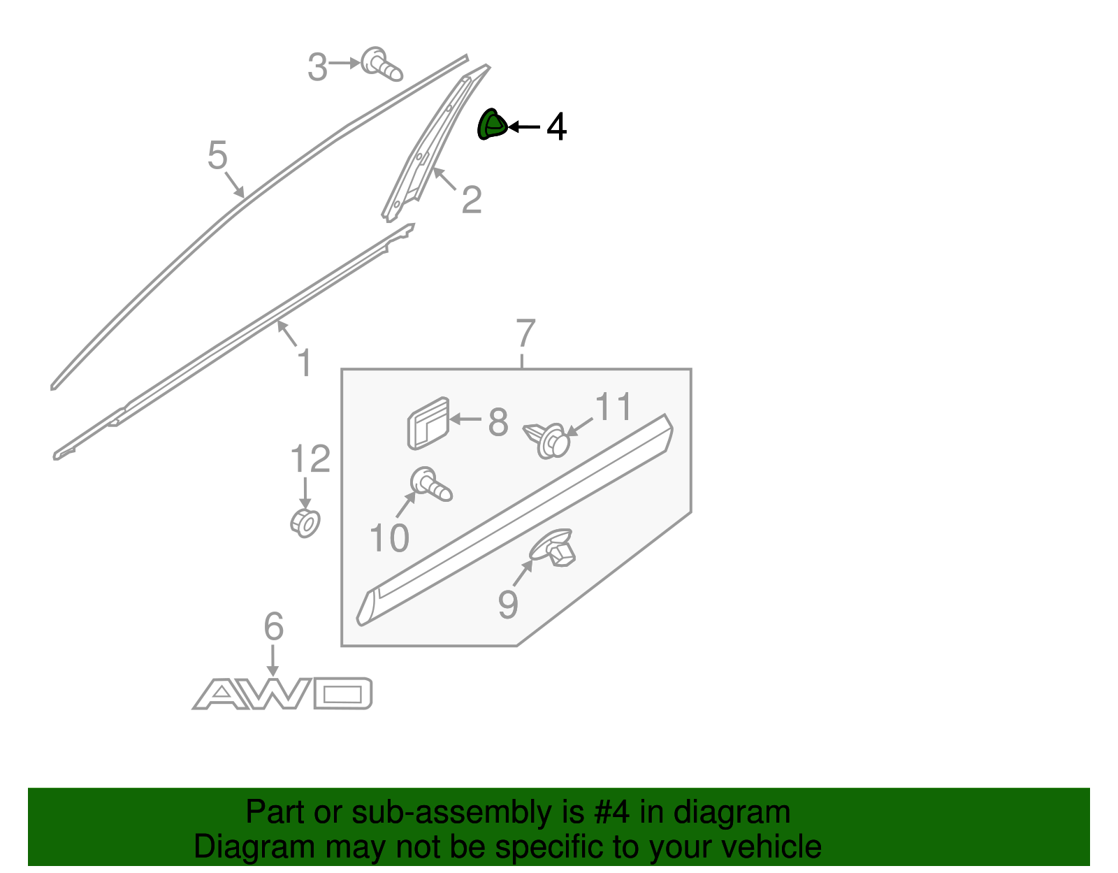 Applique Grommet - Kia (14910-04000)