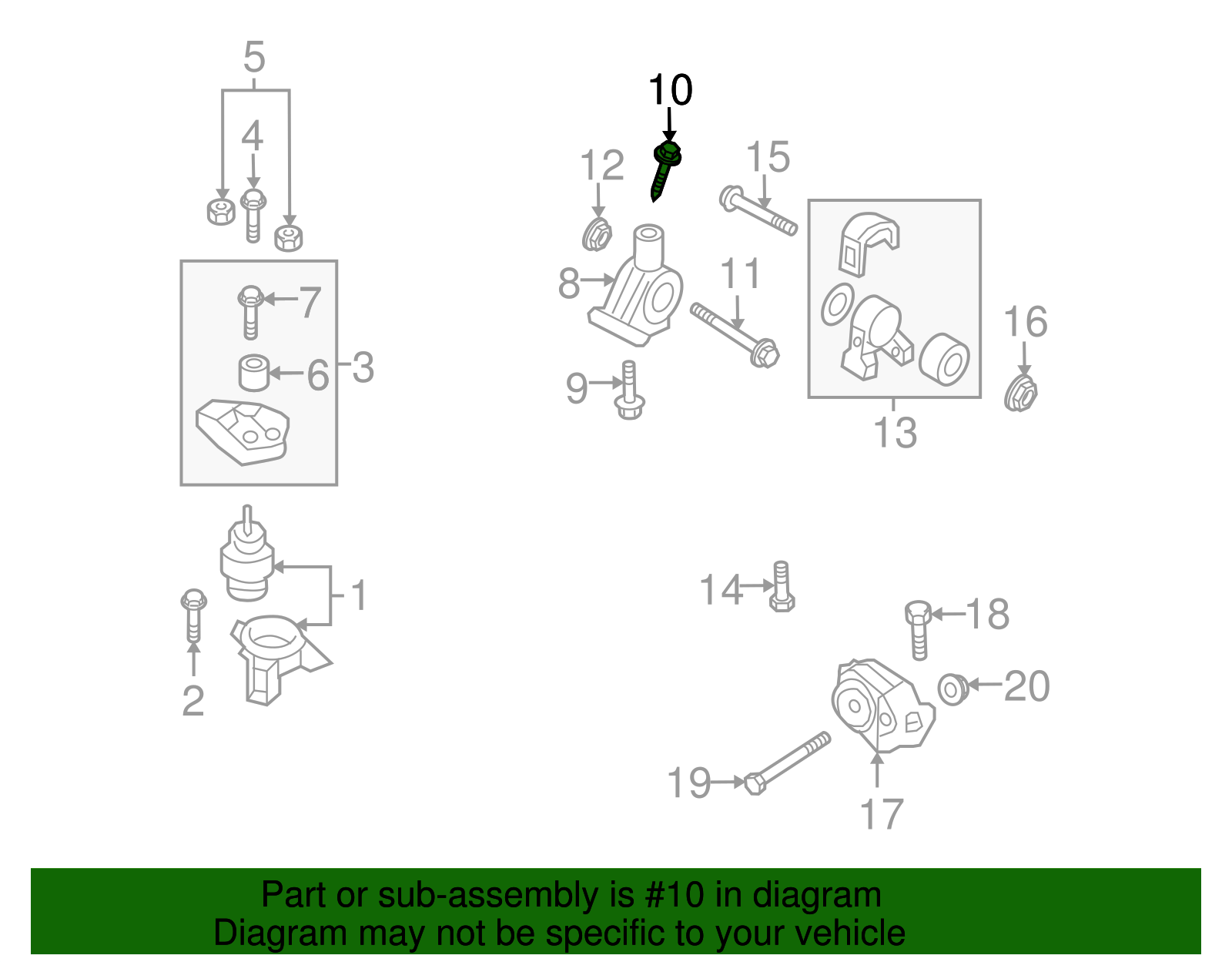 Side Mount Upper Bolt - Kia (11234-12456P)