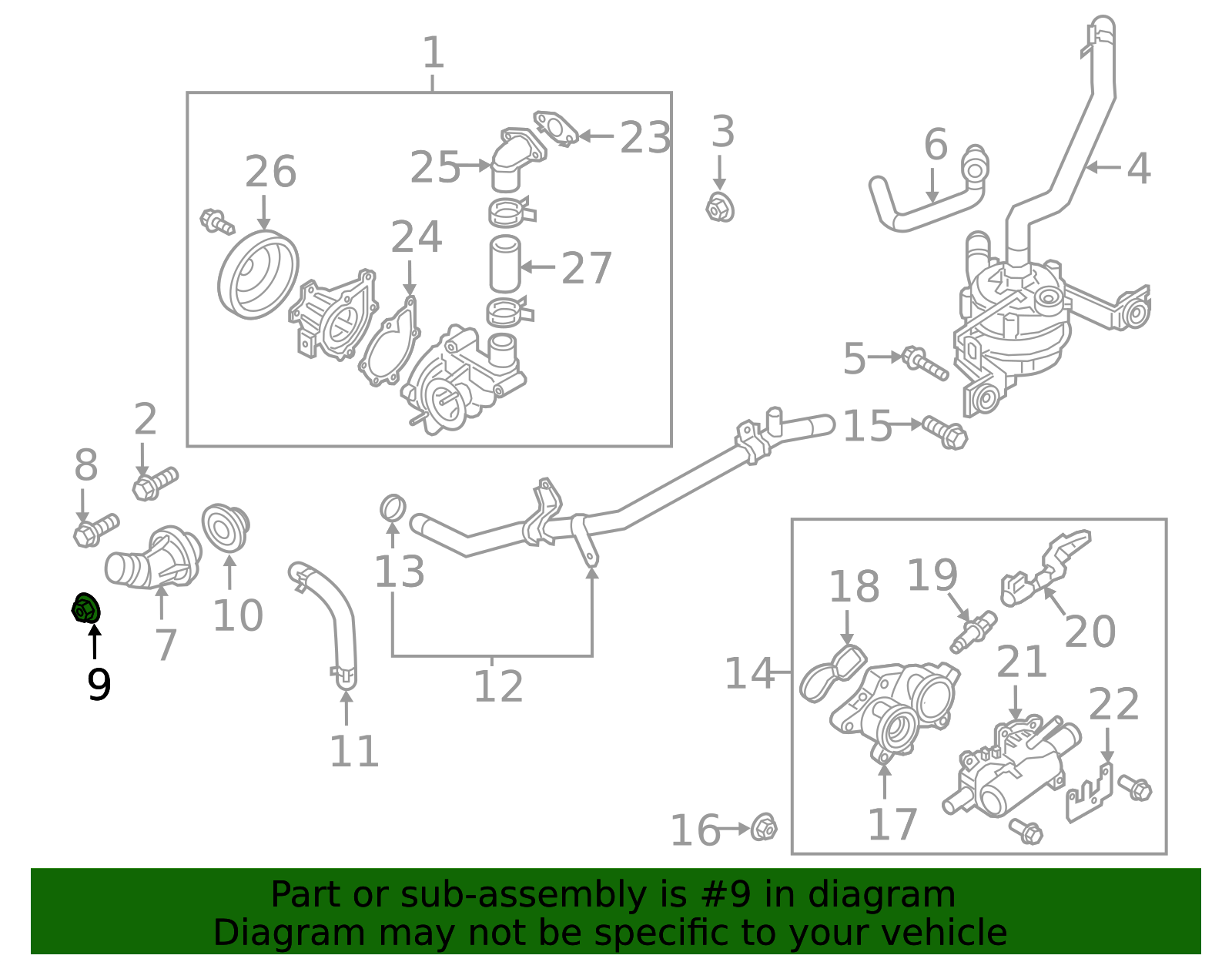 Thermostat Housing Nut - Kia (13386-08007C)