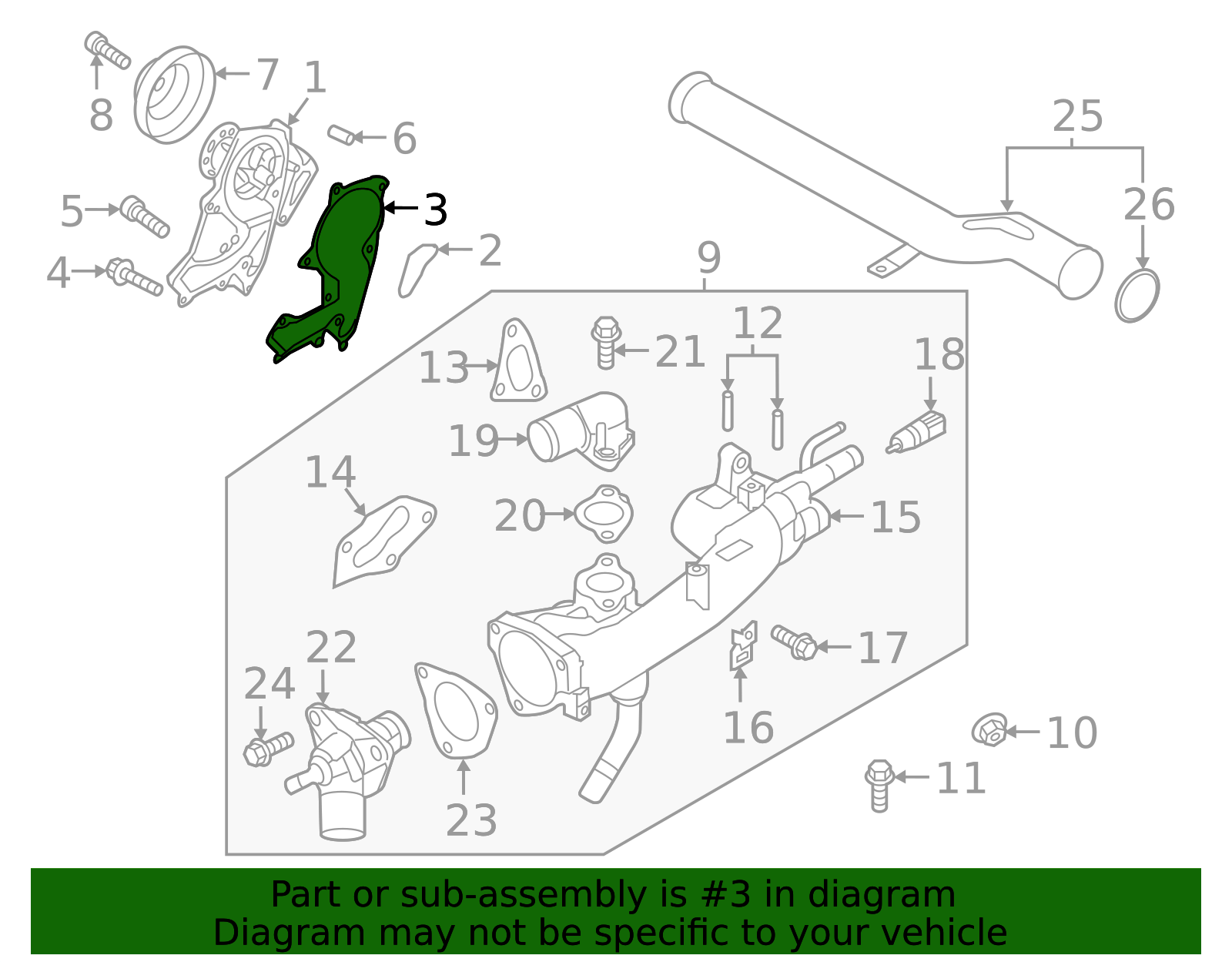 Water Pump Gasket - Kia (21355 3C530)