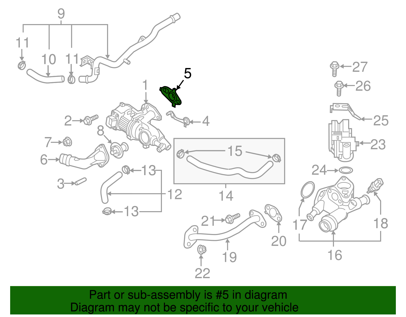 Water Pump Assembly Gasket - Kia (25123-2E270)