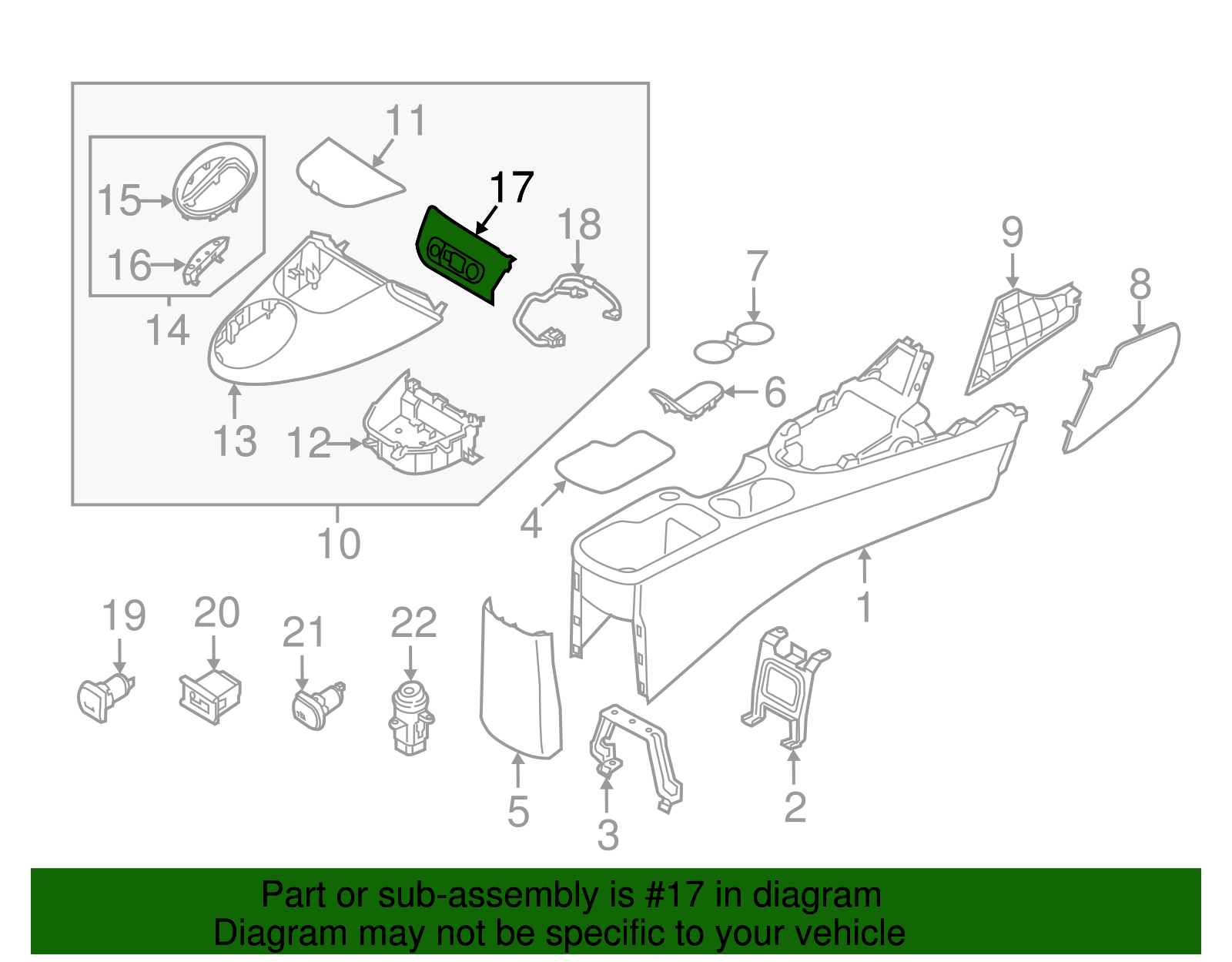 Switch Bezel - Kia (84621-B2011CA)