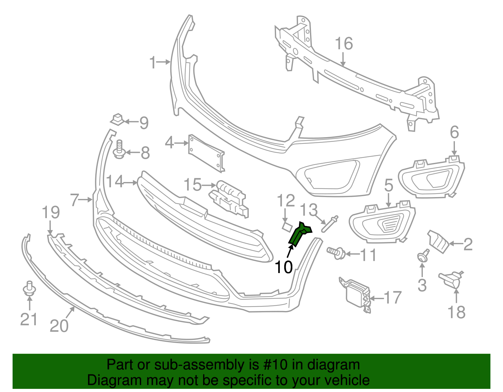 Molding Extension Support Bracket - Kia (86578-C6000)