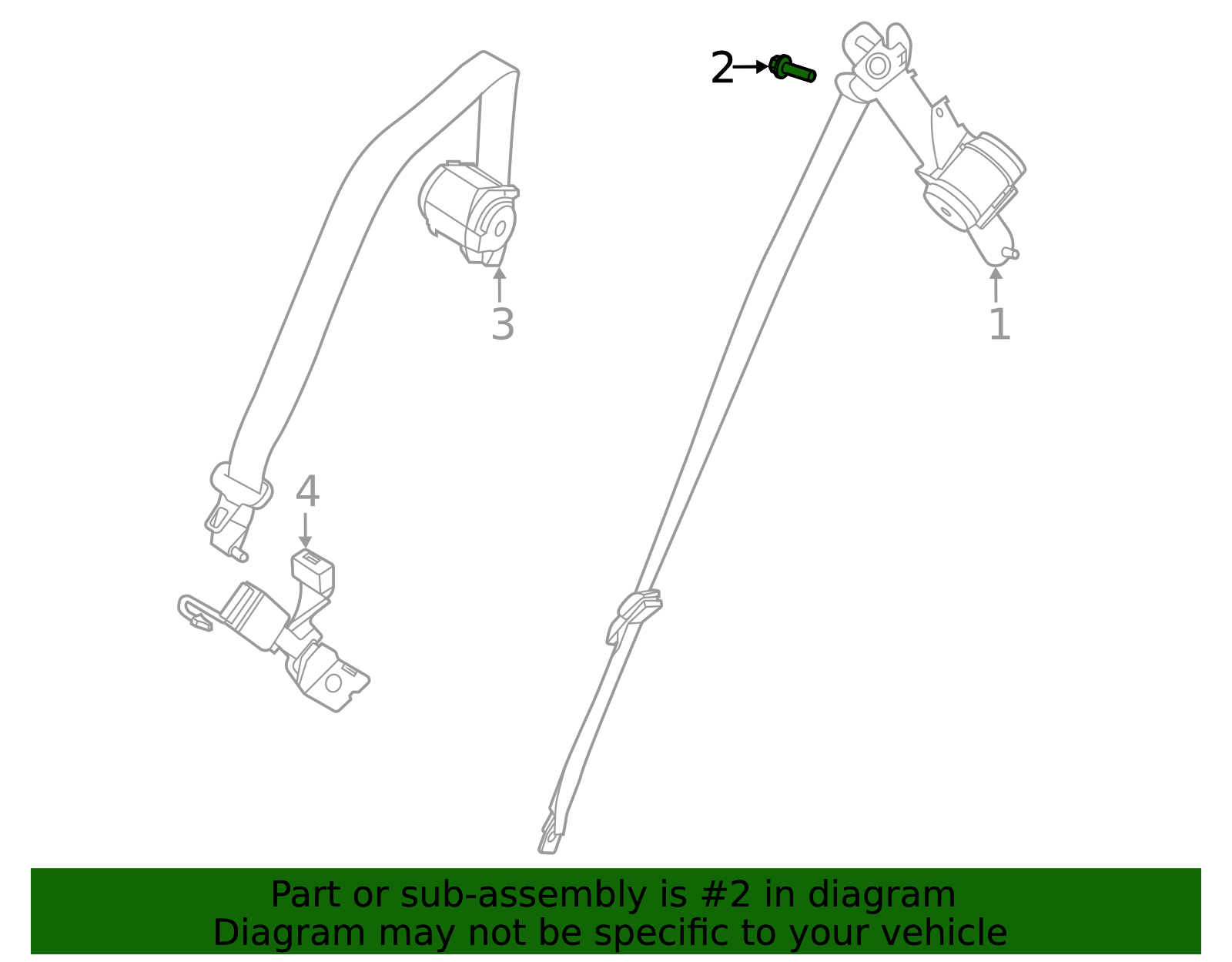 Seat Belt Lap And Shoulder Belt Bolt - Kia (11403-06121)