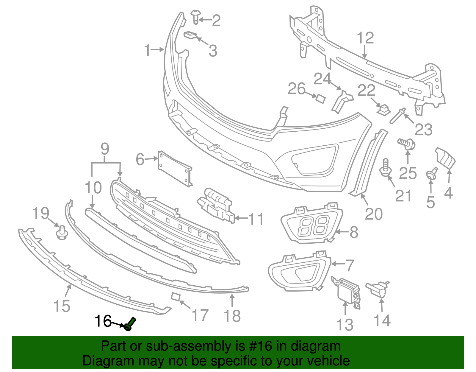 Skid Plate Screw - Kia (85289-1U200)