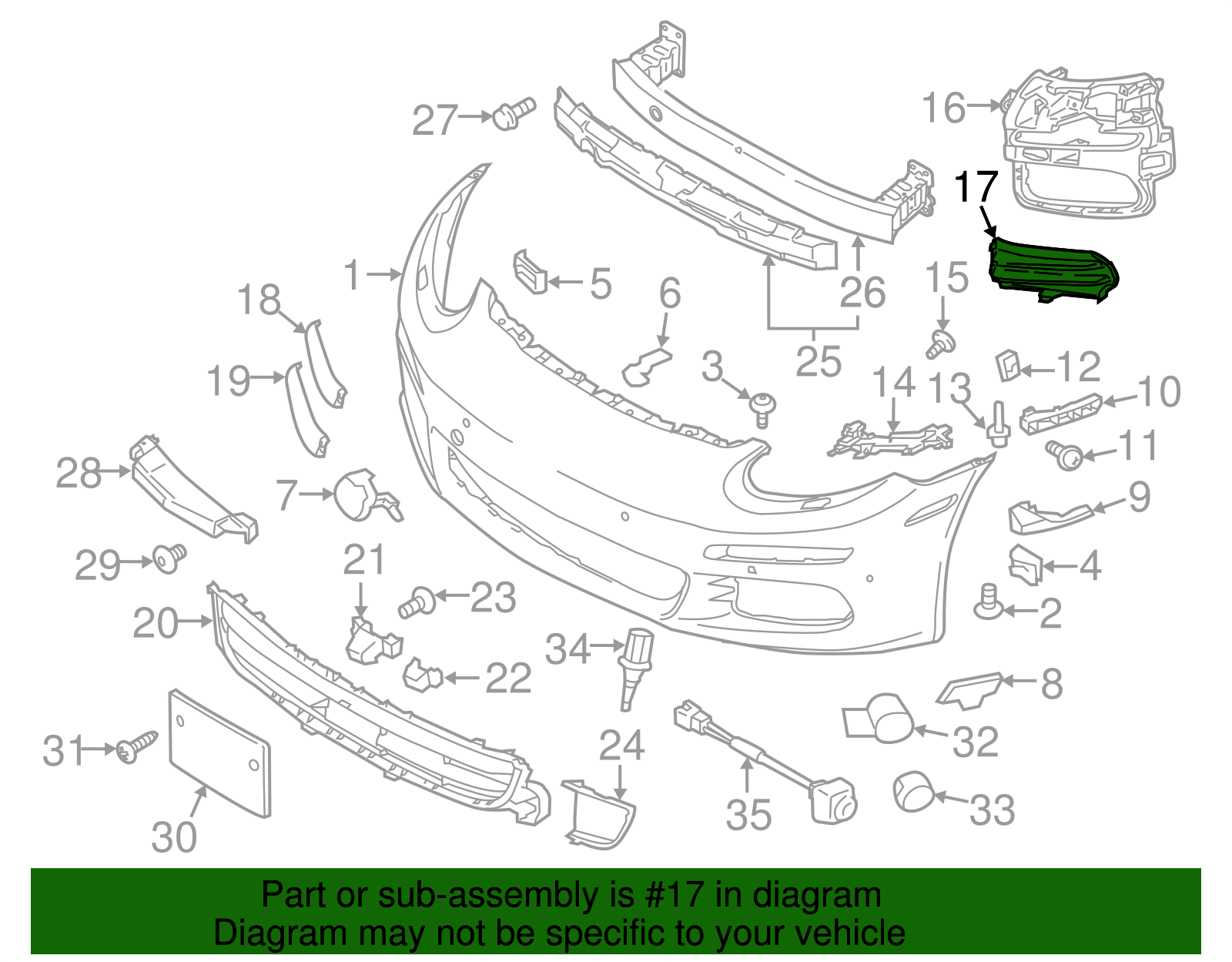 Outer Grille - Porsche (970-505-555-01-1E0)