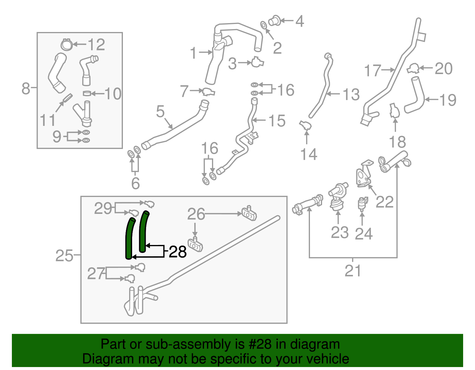HVAC Heater Hose - Porsche (991-572-585-01)