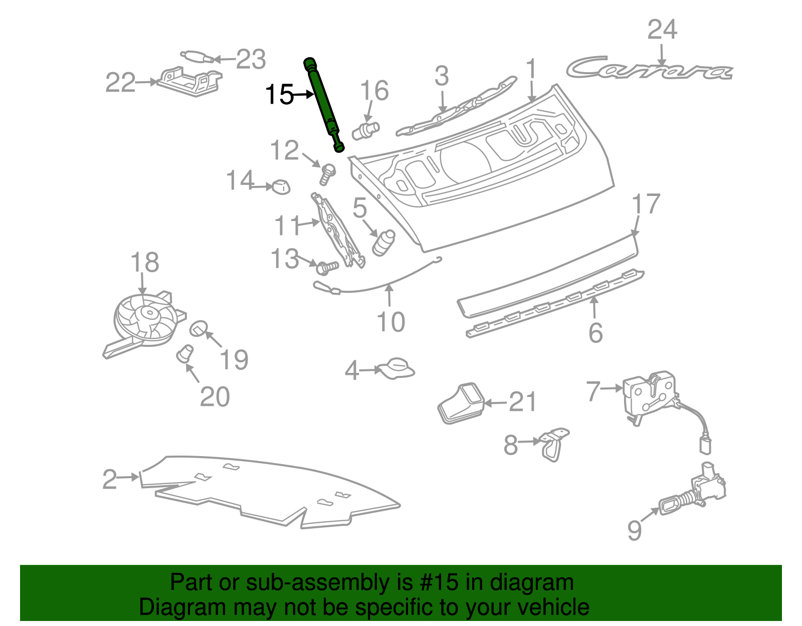 Gas Filled Strut - Porsche (997-512-551-01)