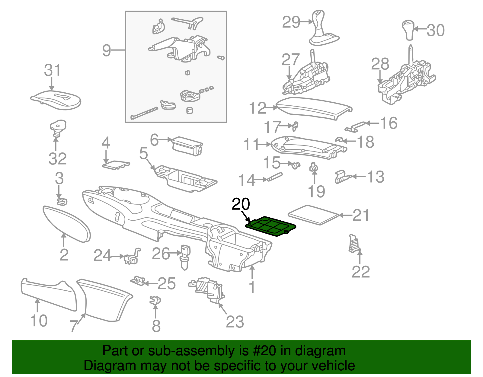 Console Mat - Porsche (996-552-365-00)