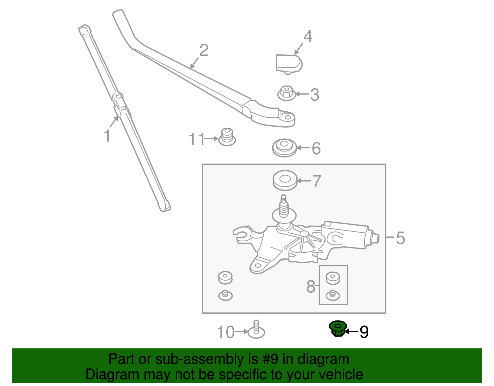 Wiper Motor Nut - Porsche (999-076-078-01)