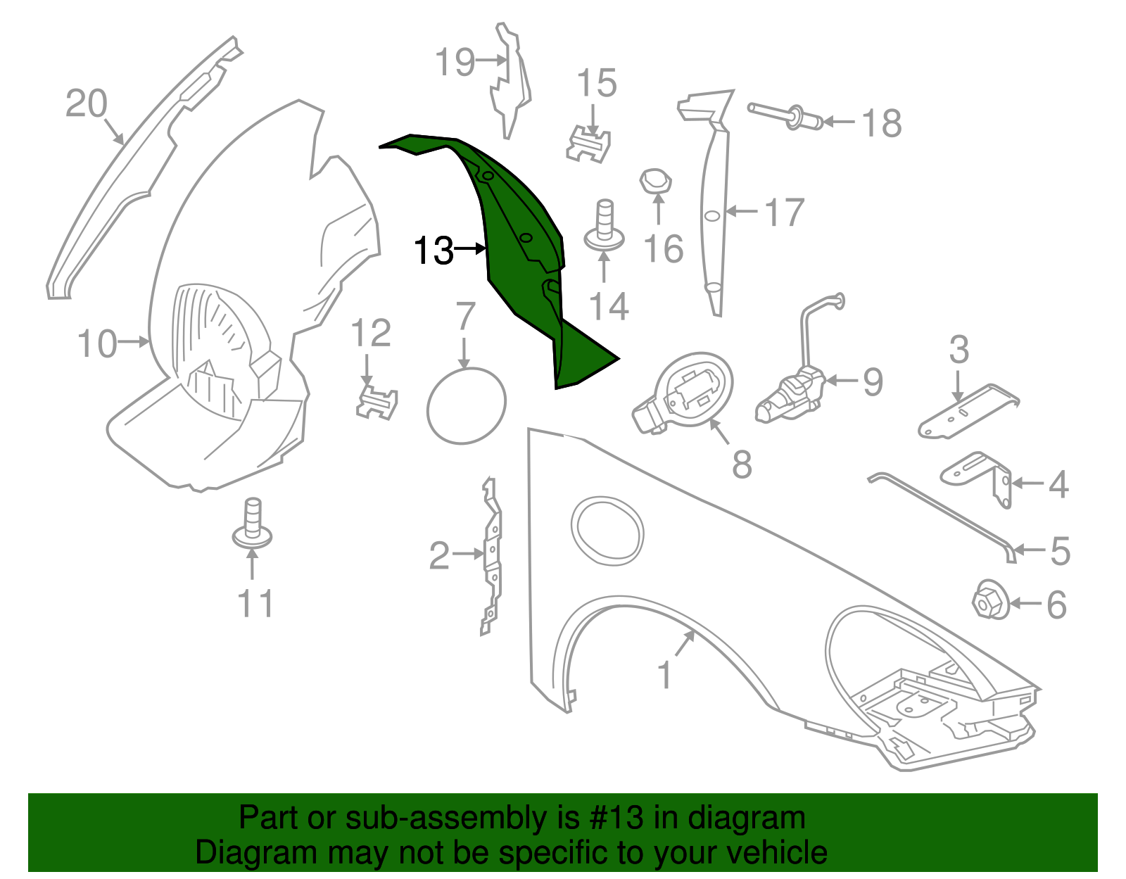 Rear Fender Liner - Porsche (991-504-503-06)