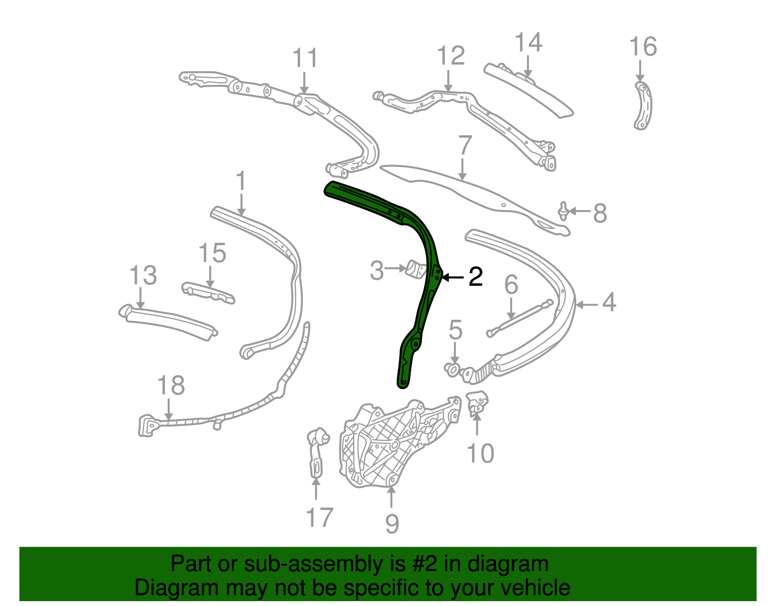 Center Bow - Porsche (996-561-037-02)