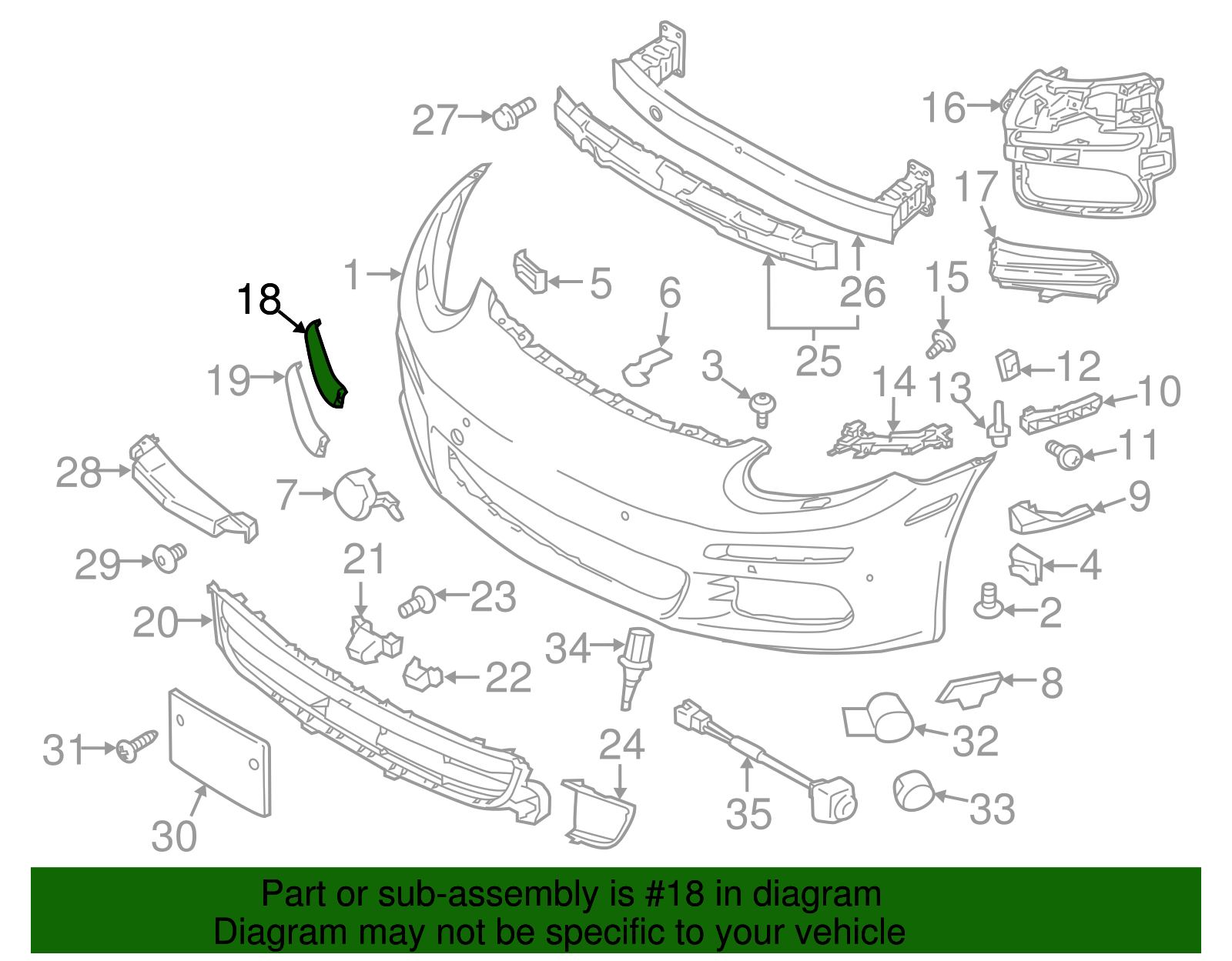 Bumper Trim - Porsche (970-505-573-03-1E0)
