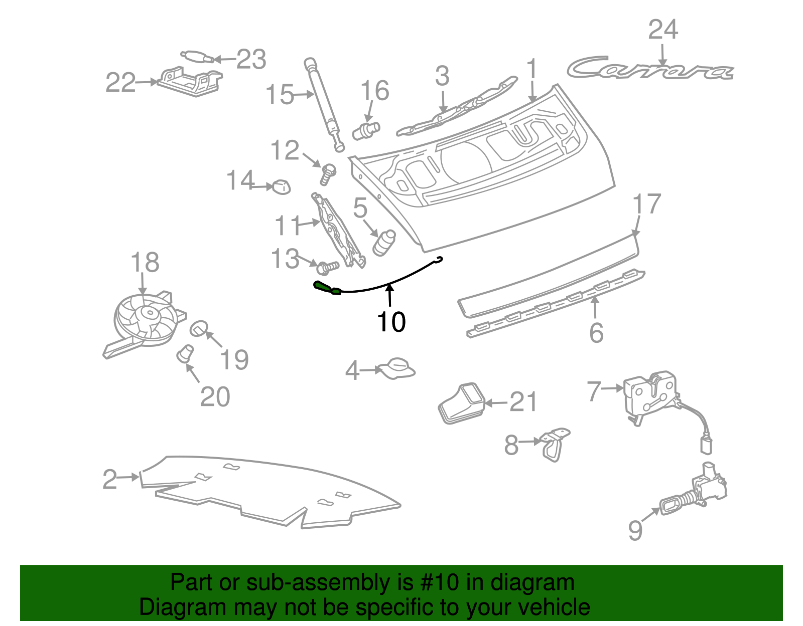 Release Cable - Porsche (997-512-521-00)