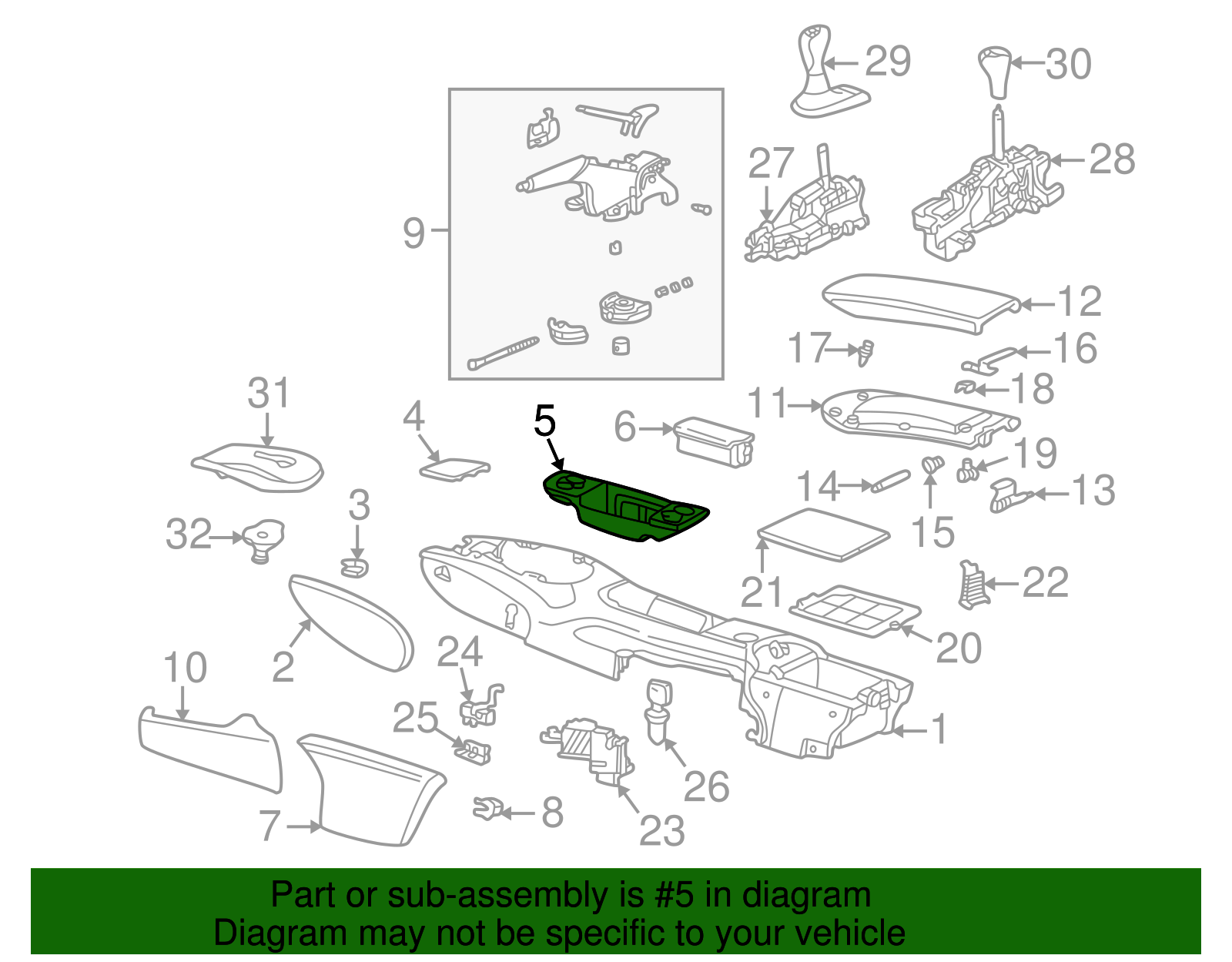 Console Compartment - Porsche (996-552-095-02-P13)