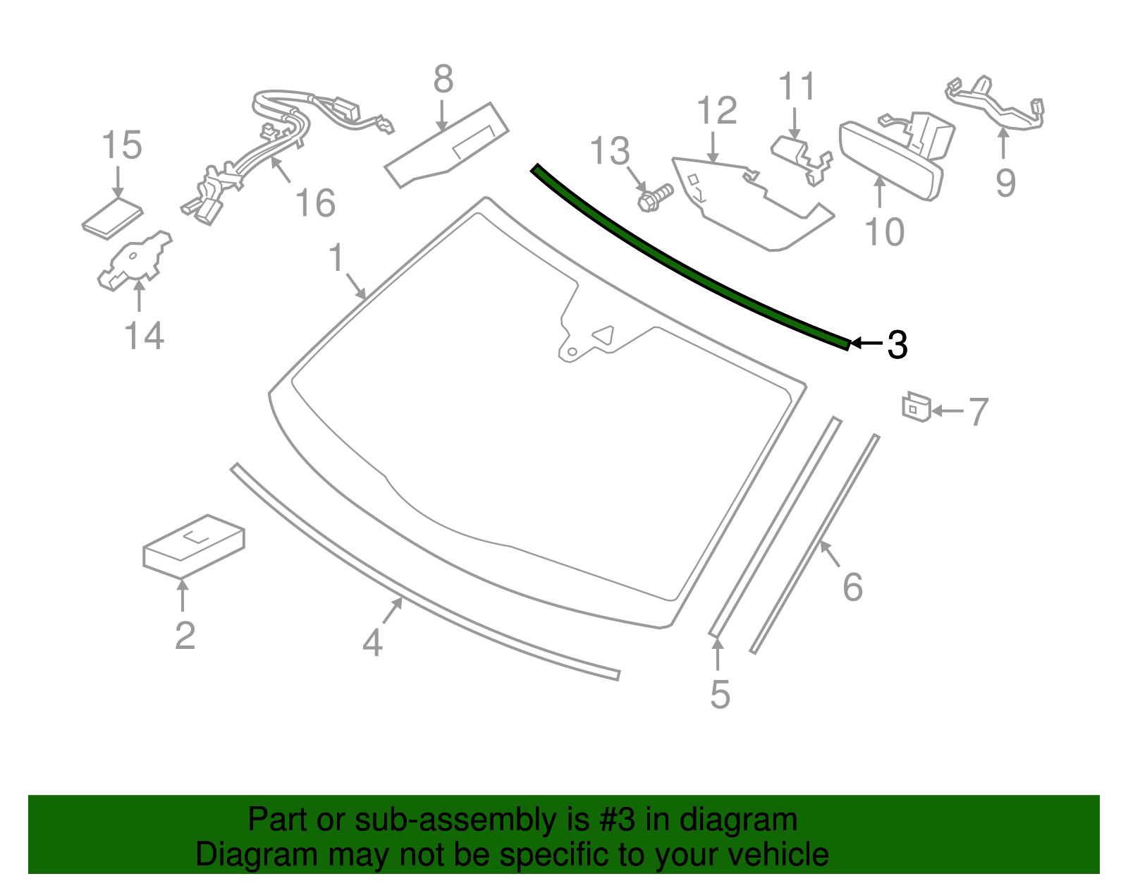 Upper Weather-Strip - Porsche (971-845-521-C)