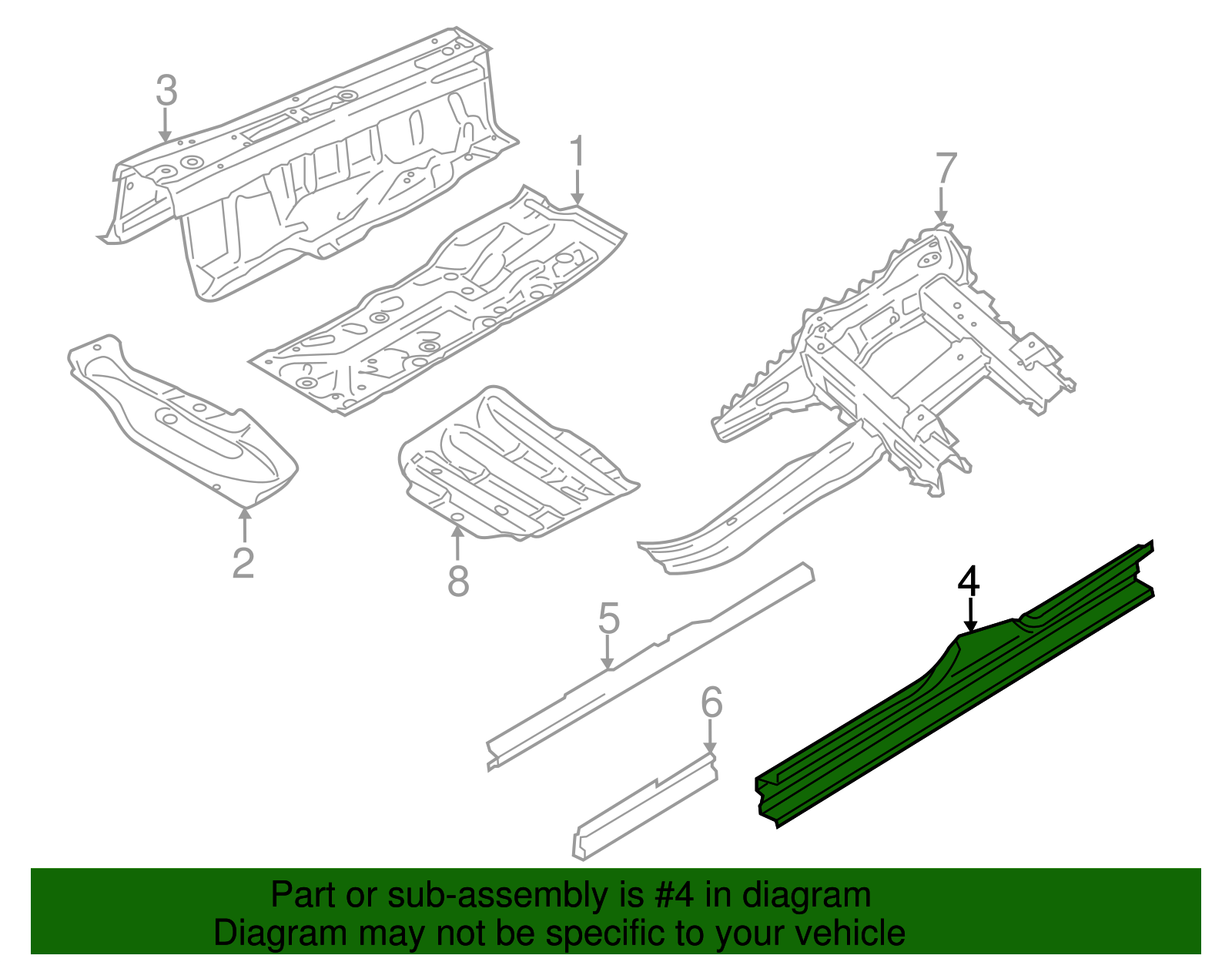 Inner Rocker - Porsche (970-501-957-00-GRV)