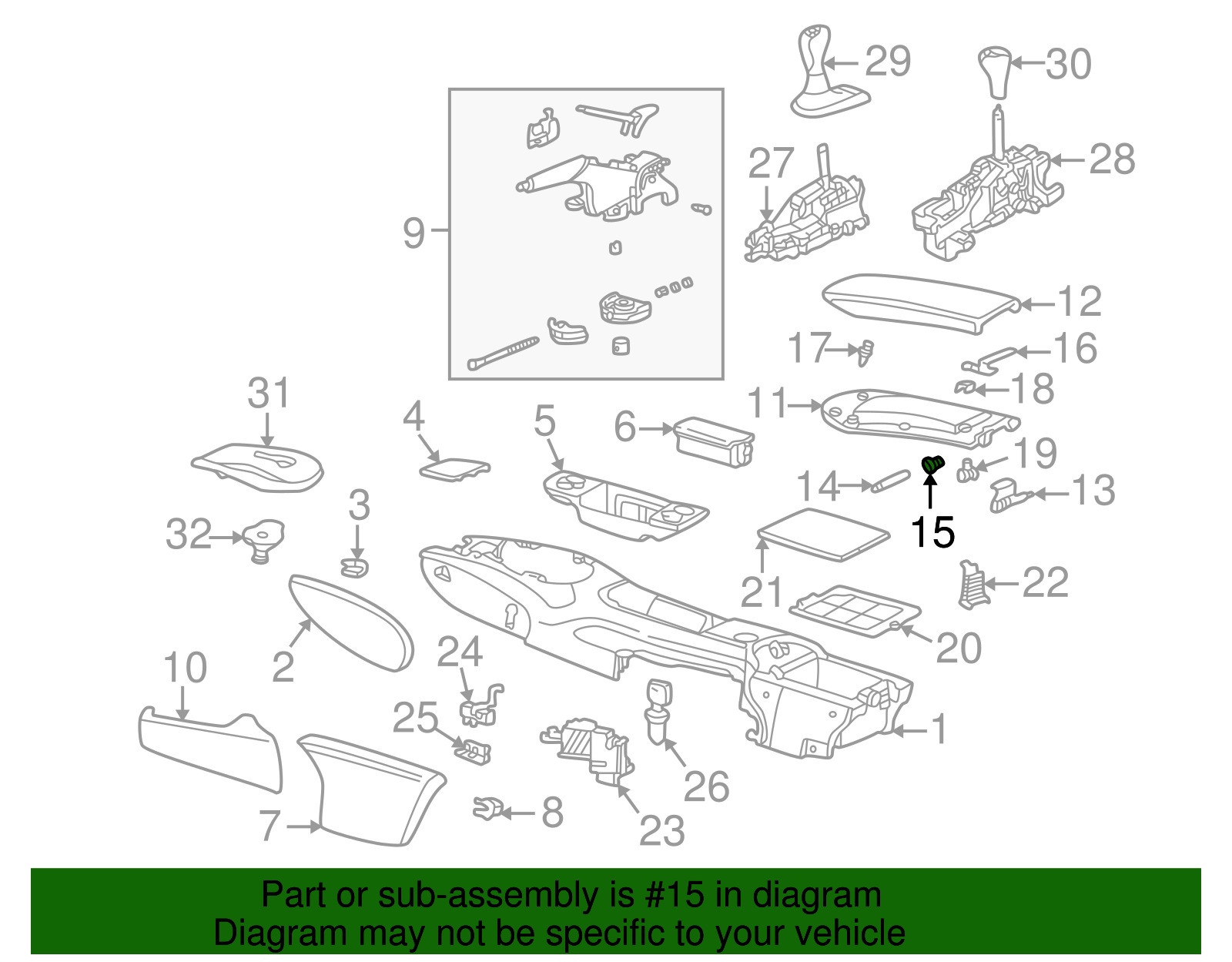Console Hinge Pin Spring - Porsche (996-552-795-01)