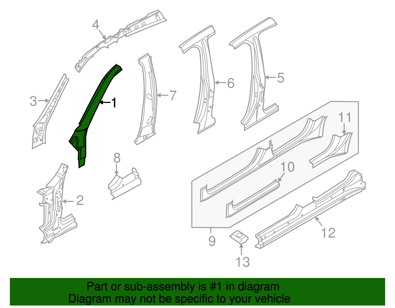 Windshield Pillar - Porsche (970-503-962-00-GRV)
