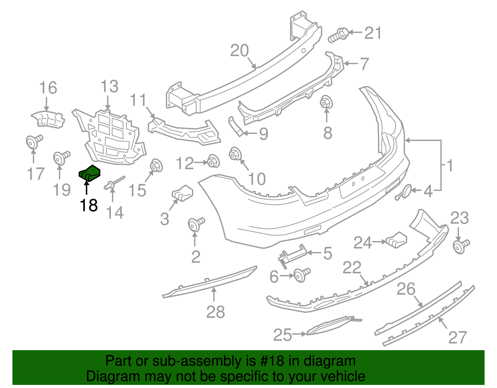 Bumper Cover Support Rail Nut - Porsche (9A7-007-462-00)