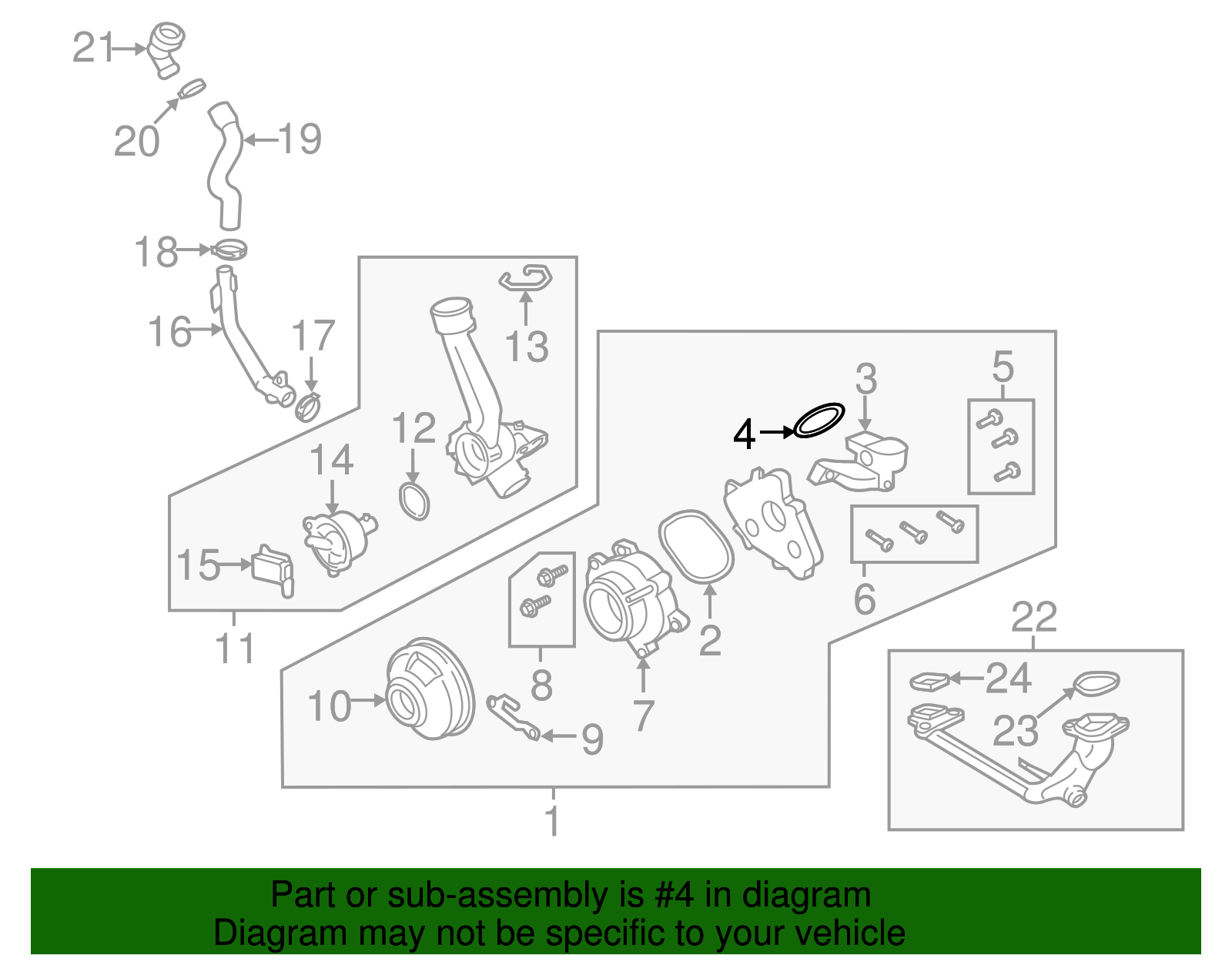 Engine Coolant Water Inlet Gasket - Porsche (0PB-121-437)