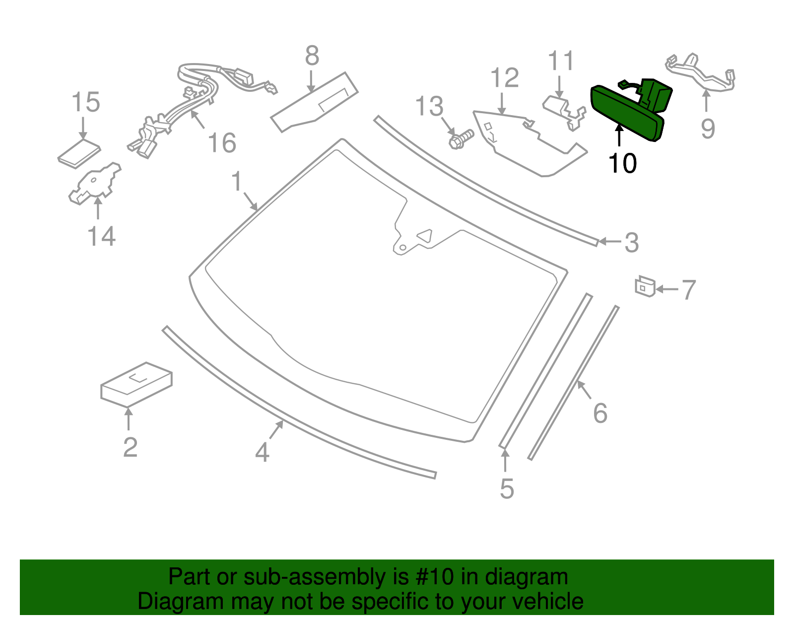 Mirror Inside - Porsche (971-857-511-A-HJC)