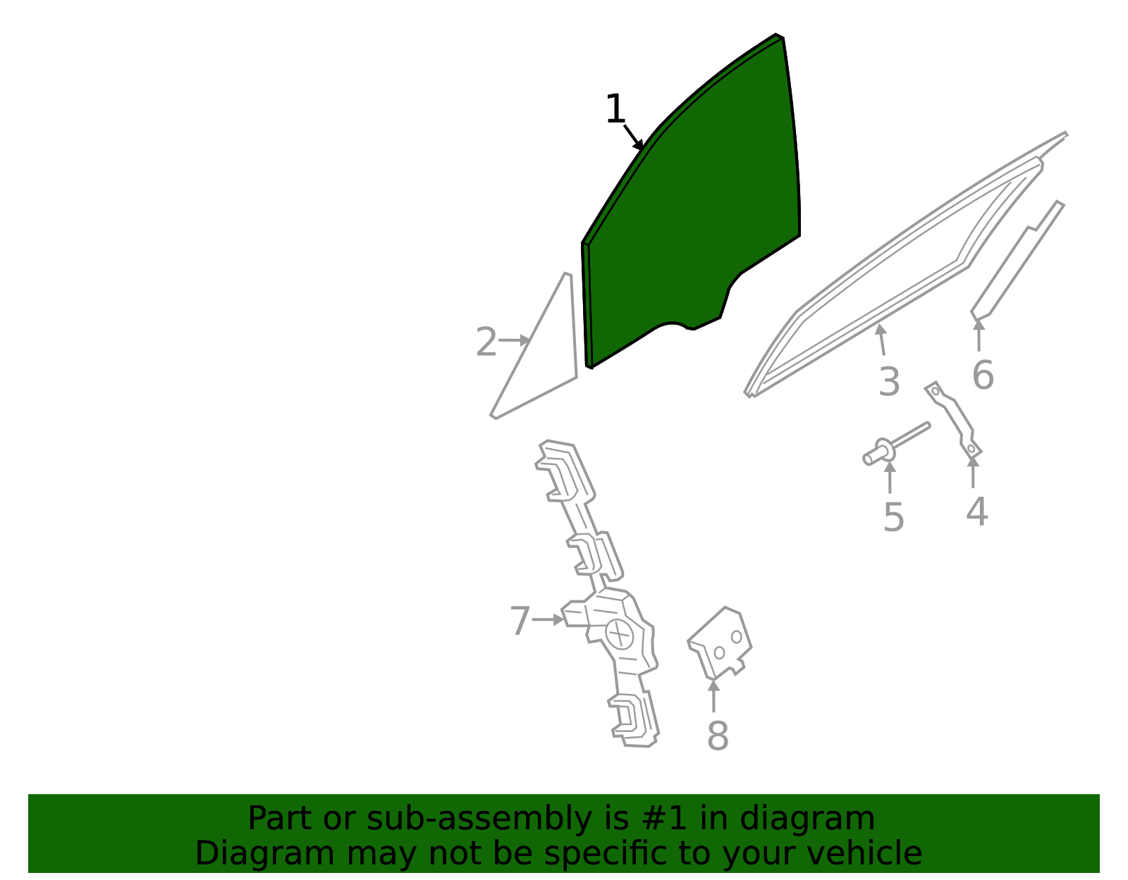 Door Glass - Porsche (971-845-019)