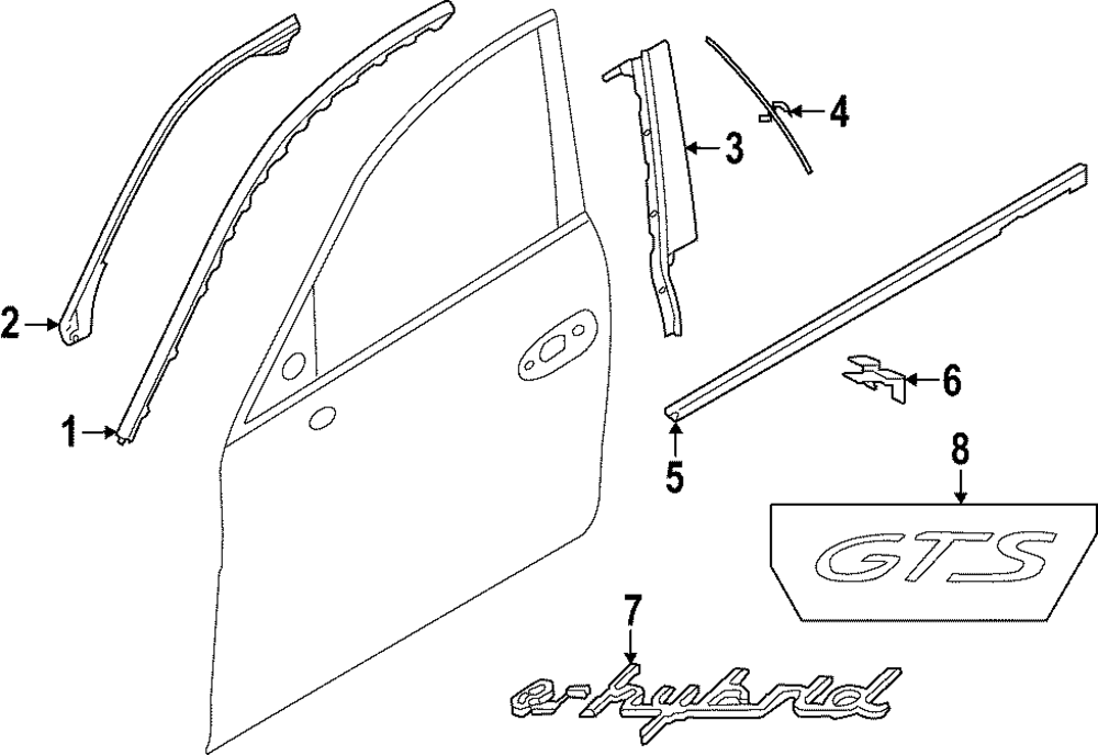 Door Applique - Porsche (971-853-184-F)