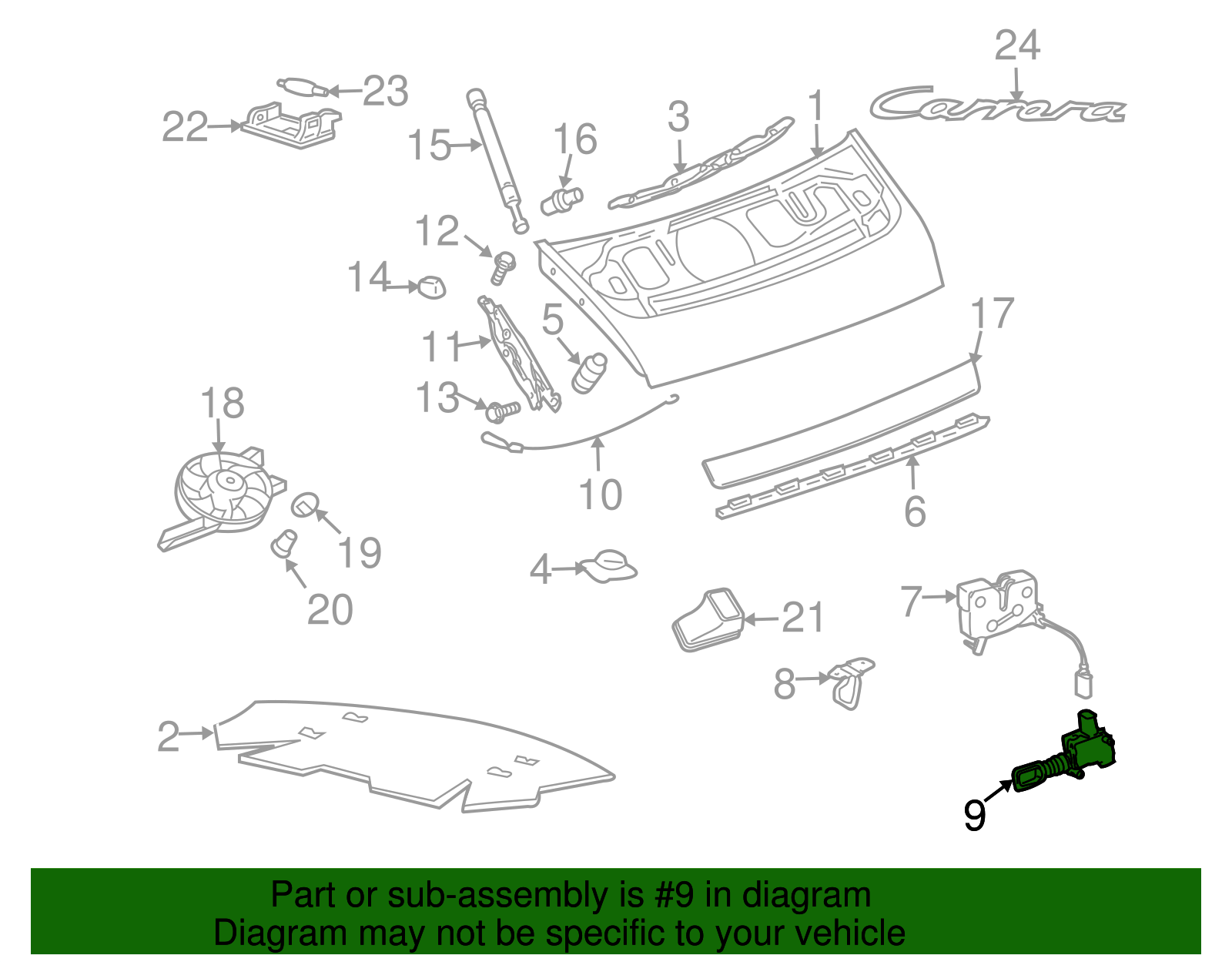 Trunk Lock Actuator Motor - Porsche (997-624-118-01)
