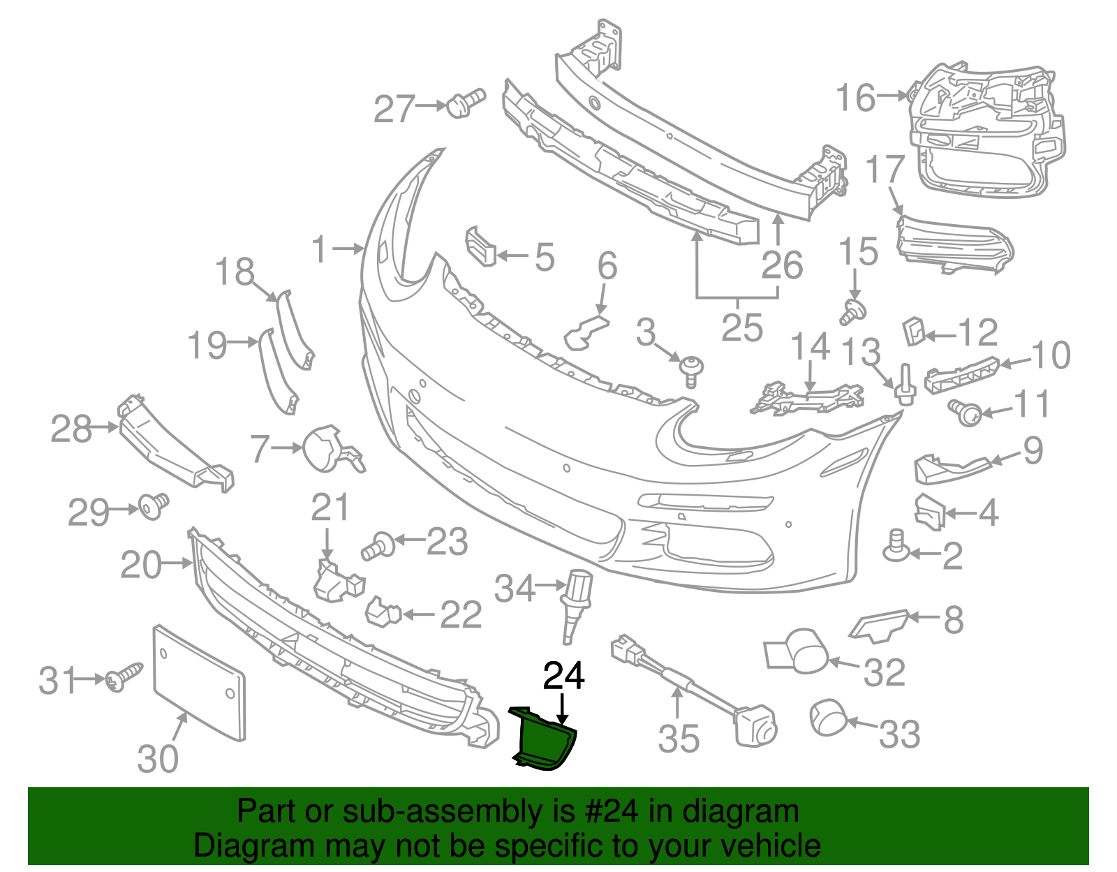 Bumper Cover Spacer Panel - Porsche (970-505-543-03-1E0)