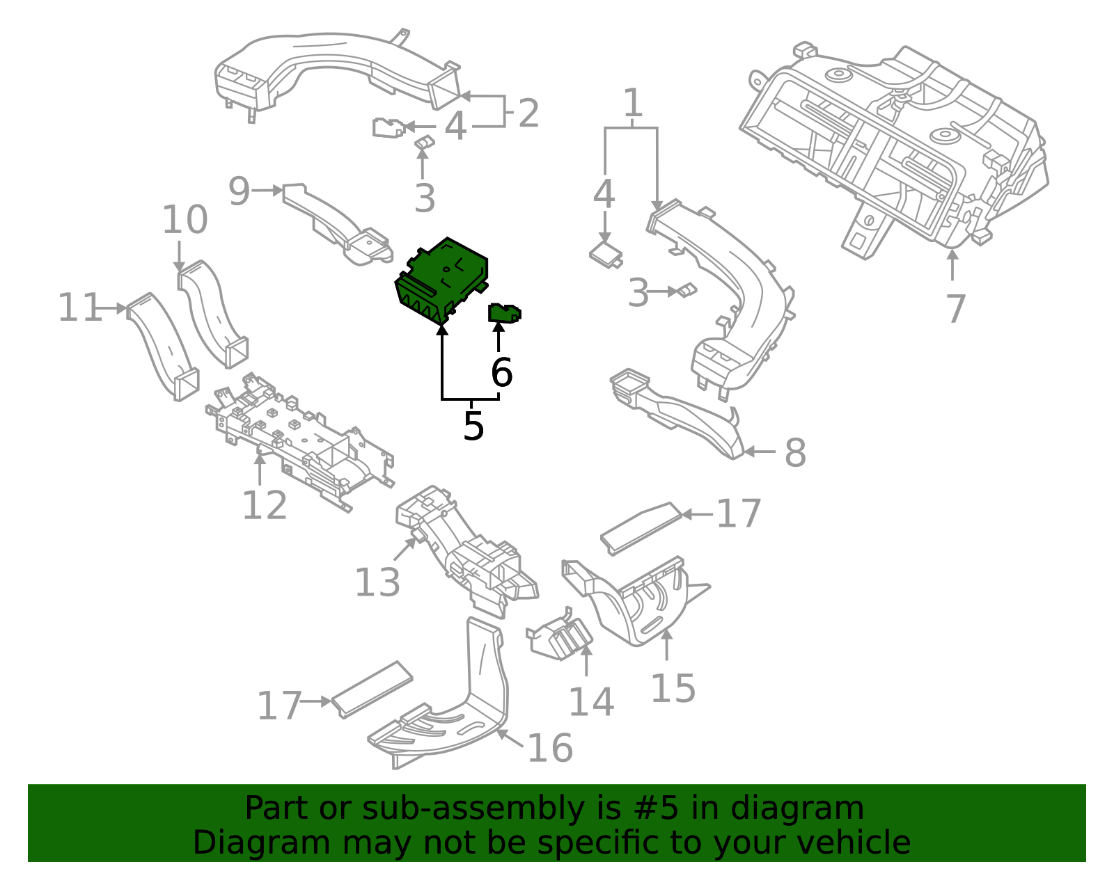 Center Duct - Porsche (9J1-819-110-B)