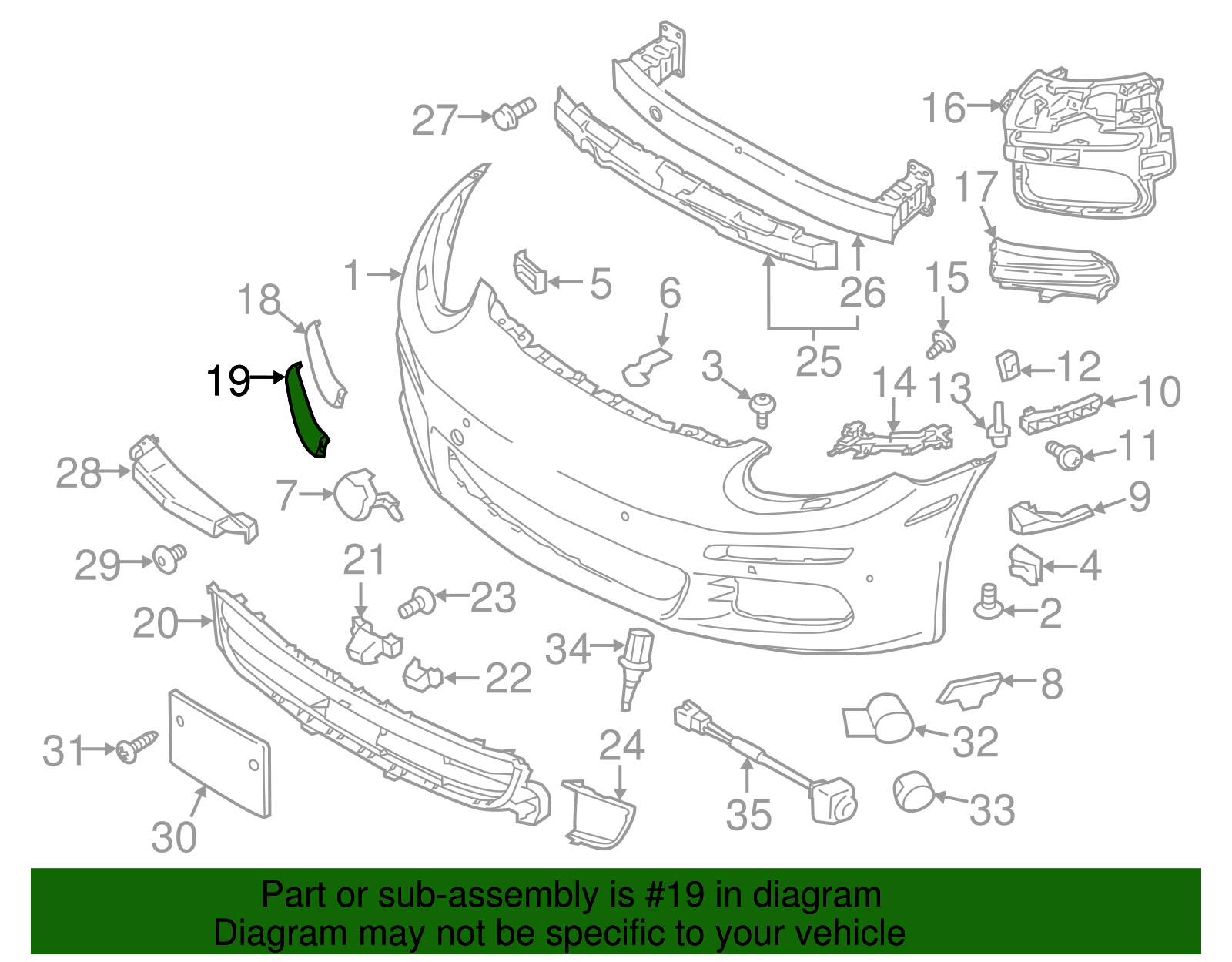 Bumper Trim - Porsche (970-505-576-03-1E0)