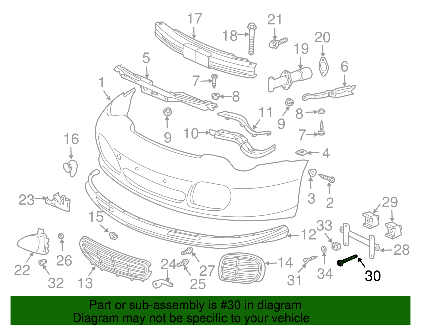 License Bracket Screw - Porsche (900-144-182-01)