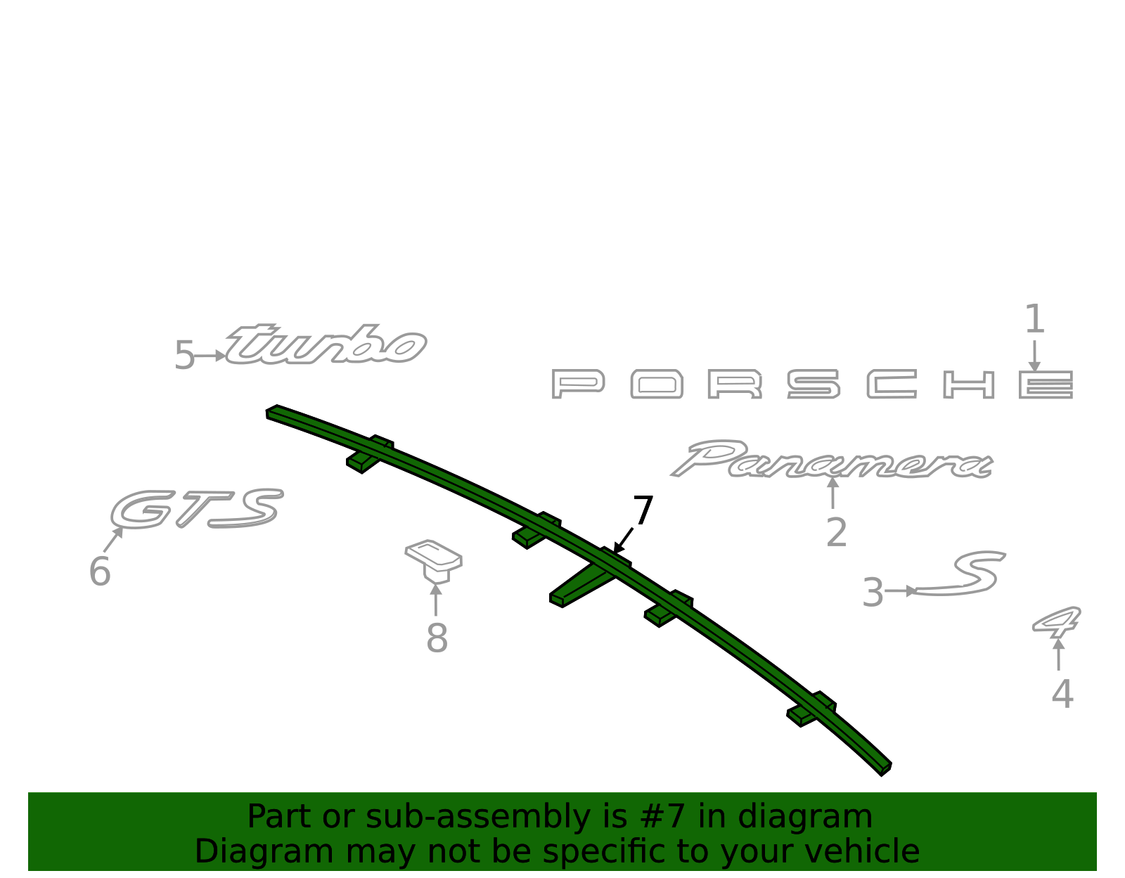 Center Molding - Porsche (971-827-044-D-041)