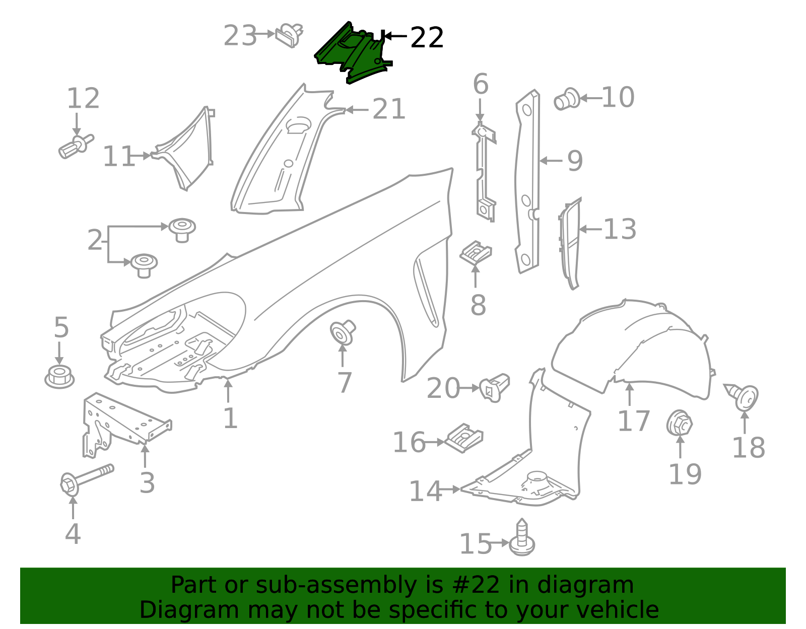 Fender Ledge Cover - Porsche (971-805-283-B-OK1)