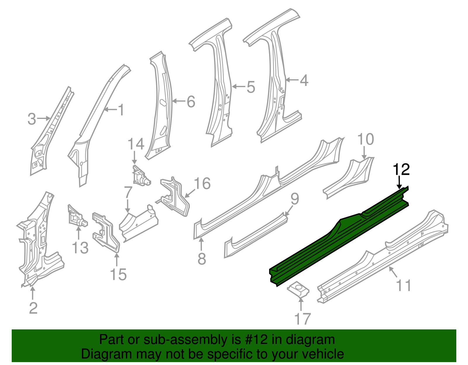 Inner Rocker - Porsche (970-501-958-00-GRV)