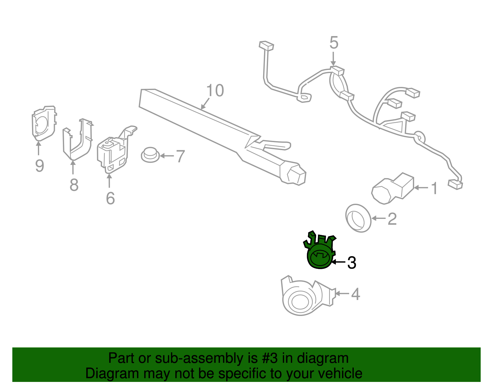 Park Sensor Outer Cover - Porsche (991-505-654-00-1E0)