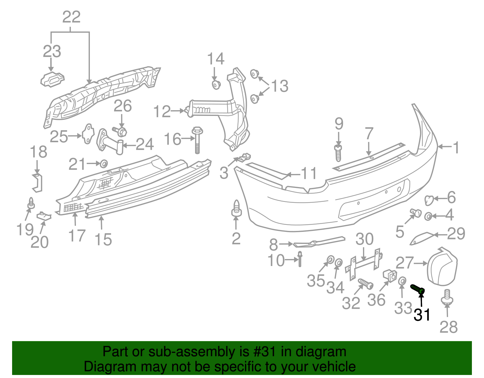 License Bracket Screw - Porsche (900-143-134-01)